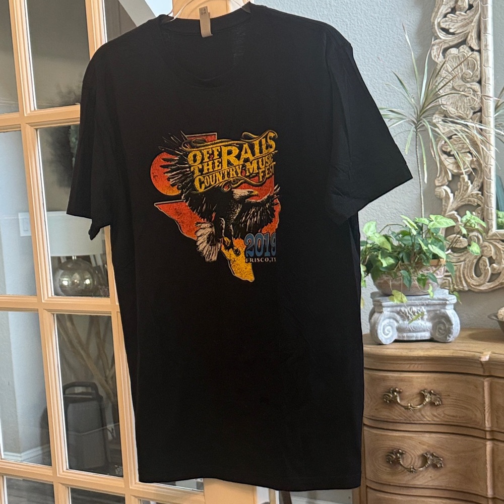 Off the Rails Black Graphic T-Shirt Large